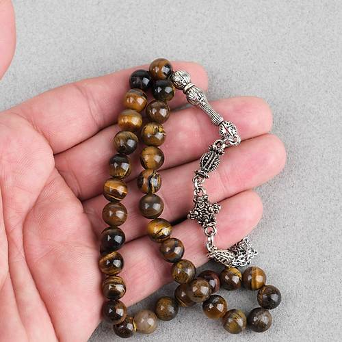 Kaplang�z� Alpaka p�sk�ll� K�re Kesim 8.5mm Tesbih ve Bileklik Seti