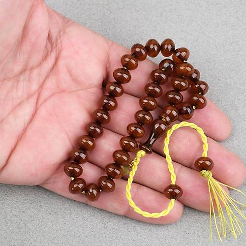 Omari S�kma Kehribar �stanbul Kesim Oturtma �mameli Bilek Boy Sistemli 7x9mm Tesbih