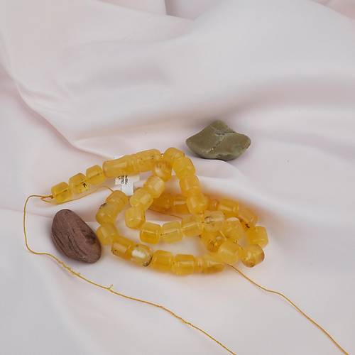 Kaya Damla Kehribar -Balt�k Tekerlek Kesim 9.5x10mm Tesbih