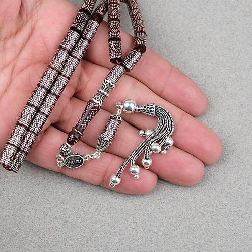 Kuka  925Ayar G�m�� �ak�m ve P�sk�l Kesme Kesim 6x10mm Tesbih