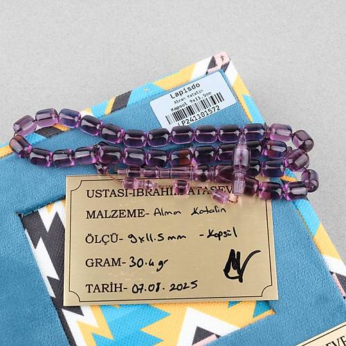 Alman Katalin Usta ��i Kaps�l Kesim 9x11.5mm Tesbih -Duman Lila