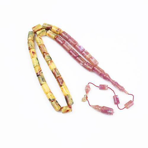 Katalin Dinlenmi� �ift Renk Usta ��i �mzal� Yumu�ak Kesme Kesim 8x13mm Tesbih