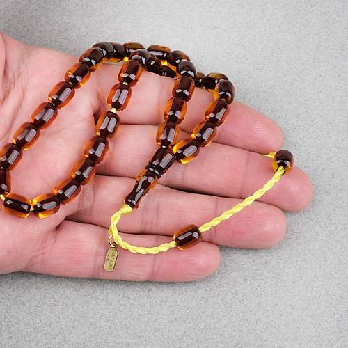 Omari Ate� Kehribar Kaps�l Kesim Oturtma �mameli Sistemli 7.5x10mm Tesbih