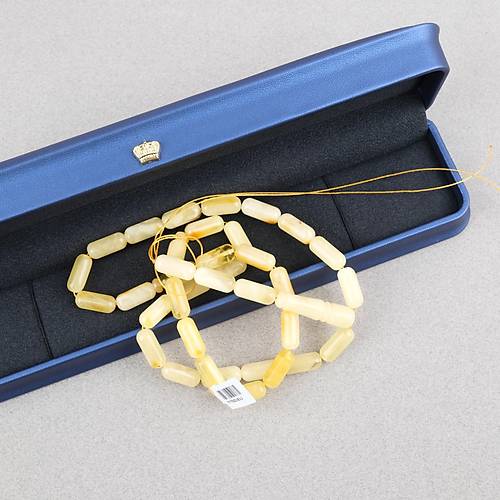 Kaya Damla Kehribar -Balt�k Arpa Kesim 7x16mm Tesbih