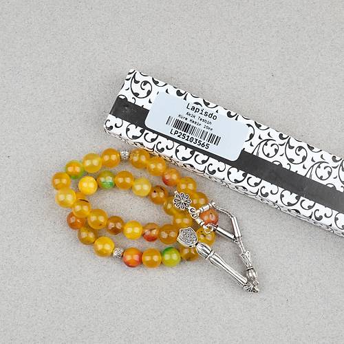 Akik Ta�� K�re Kesim 10mm Tesbih Alpaka P�sk�ll�