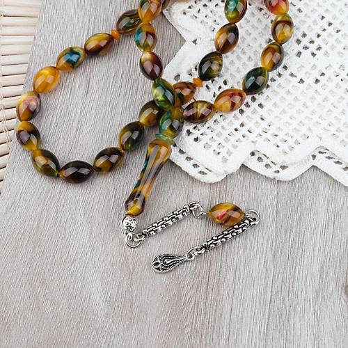 Arizona Katalin Alpaka P�sk�l Beyzi Kesim 8x12mm Tesbih- Sedefli