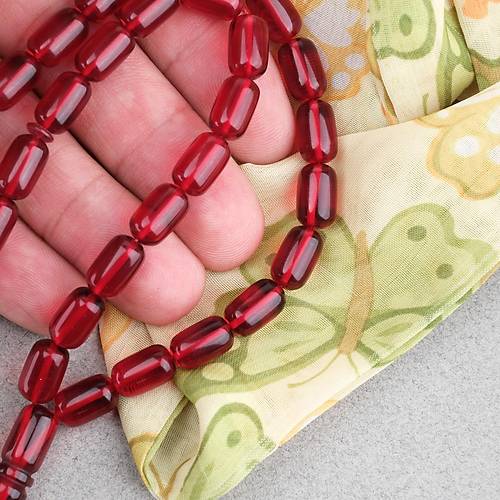 S�kma Kehribar Kaps�l Kesim Alpaka P�sk�ll� 7x11mm Tesbih