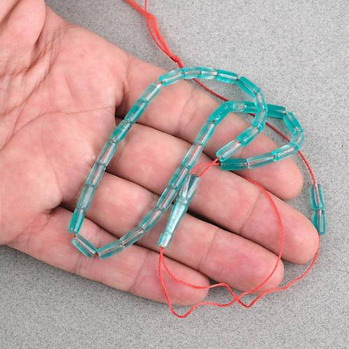 U�ak Cam� Kesme Kesim 4x8mm Tesbih -Ye�il