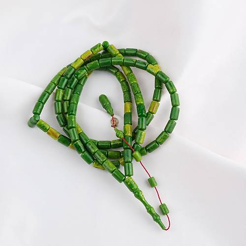 Kadim Katalin Eski Obje Usta i mzal 99'luk Kapsl Kesim 6.5x10mm Tesbih -Yeil