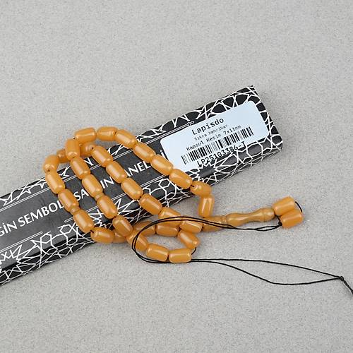 S�kma Kehribar Kaps�l Kesim 7x11mm Tesbih P�sk�ls�z- A��k Kahverengi