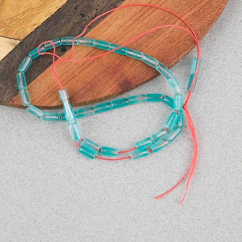 U�ak Cam� Kesme Kesim 4x8mm Tesbih -Ye�il