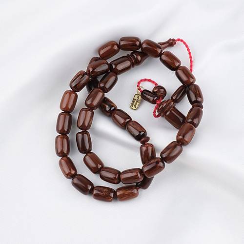 Skma Kehribar Faturan Kapsl Kesim 8x12mm Tesbih - Kahverengi