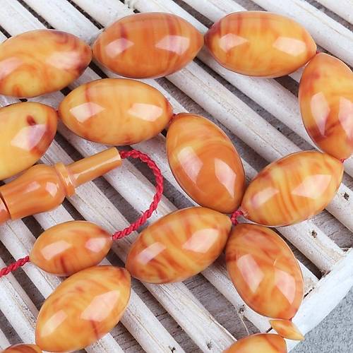 Katalin Bel�ika Dinlenmi� �ubuk Usta ��i �mzal� Yumurta Kesim 8x14mm Tesbih