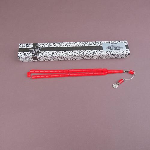 U�ak Cam� Kesme Kesim 7x10mm Tesbih Alpaka P�sk�ll� K�rm�z�