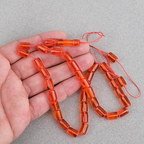 U�ak Cam� Kesme Kesim 7x10.5mm Tesbih -�effaf Turuncu