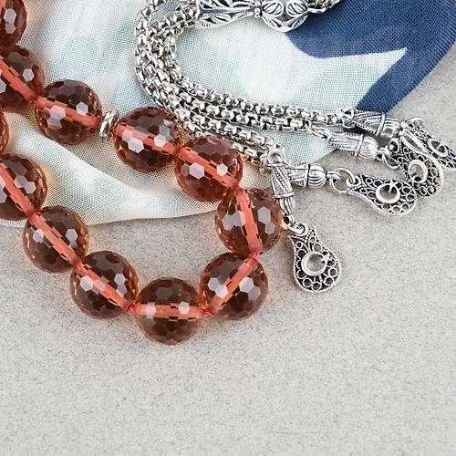 Zultanit Metal �mameli Bas�k K�re Kesim 12x13mm Tesbih