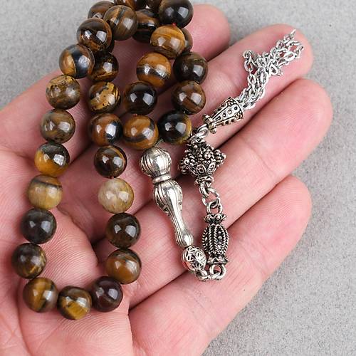 Kaplang�z� Alpaka p�sk�ll� K�re Kesim 8.5mm Tesbih ve Bileklik Seti