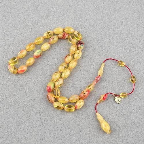 Kadim Katalin Eski Obje Usta ��i �mzal� Beyzi Kesim 7x11mm Tesbih