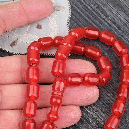 S�kma Kehribar Kaps�l Kesim 9x12mm Tesbih - Portakal P�sk�ls�z