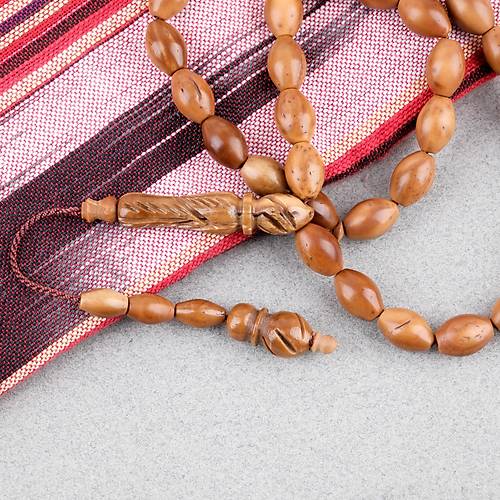 Kuka Ger�ek Do�al Lapisdo �mzal� ��lemeli �mame Beyzi Kesim 8x12mm Tesbih