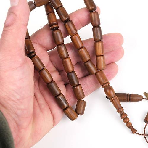 Kahverengi Plesenk Aac Yumuak Kesme Kesim 9x14mm Tesbih