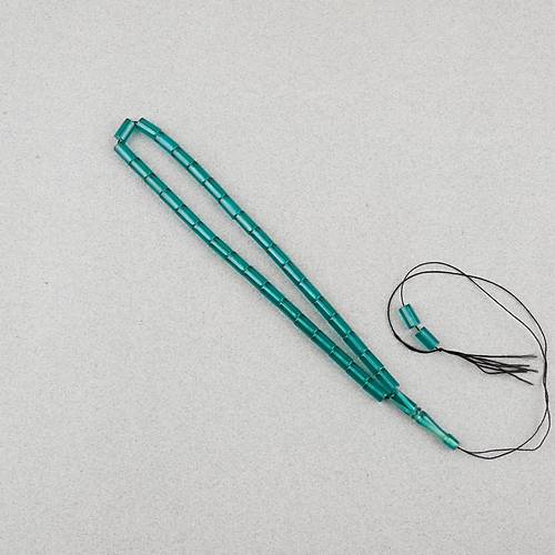 S�kma Kehribar Kesme Kesim 6x10mm Tesbih P�sk�ls�z A��k Ye�il