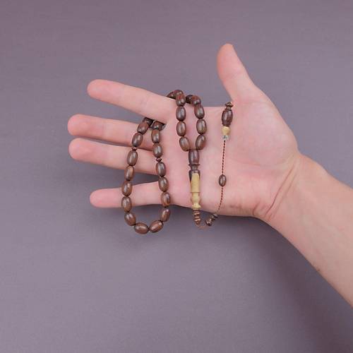 Cocus A�ac� Usta ��i �mzal� Bademi Kesim 9x13mm Tesbih
