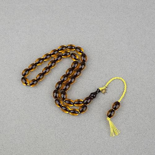 Omari Ate� Kehribar Beyzi Kesim Oturtma �mameli Sistemli 8.5x11mm Tesbih