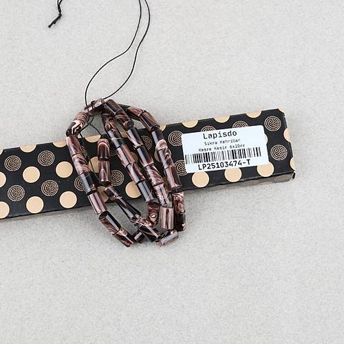 S�kma Kehribar Kesme Kesim 6x10mm Tesbih P�sk�ls�z