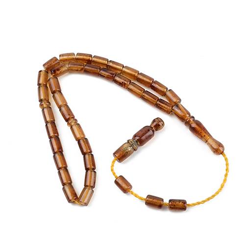 Sumatra Kaya Damla Kehribar Kapsl Kesim 7.5x11mm Tesbih