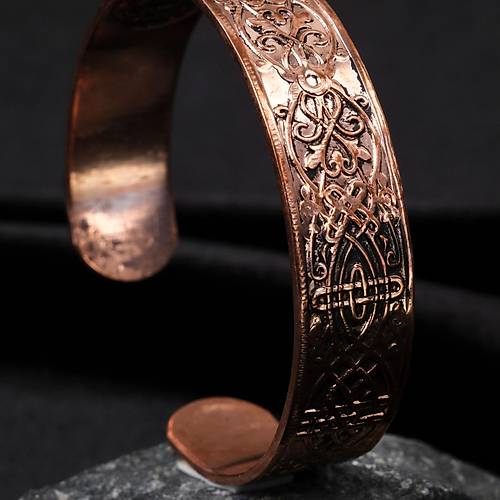 Saf Bak�r Bileklik I�i Grav�r Koruma Dual� Kad�n Erkek