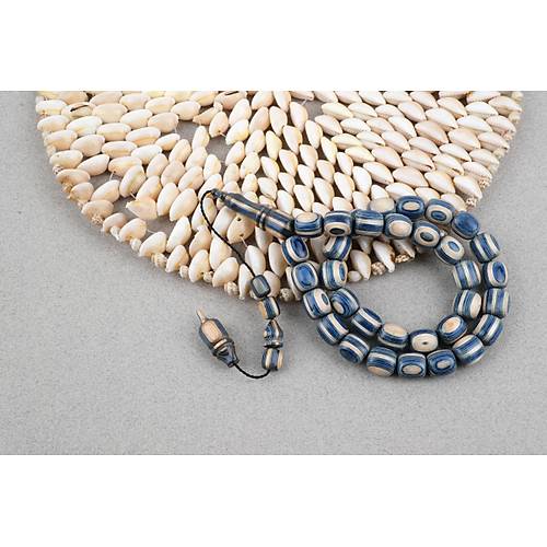 Kafur A�ac� Kaps�l Kesim 11x12mm Tesbih - Mavi Beyaz