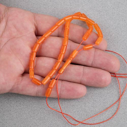 U�ak Cam� Kesme Kesim 4x8mm Tesbih - Turuncu