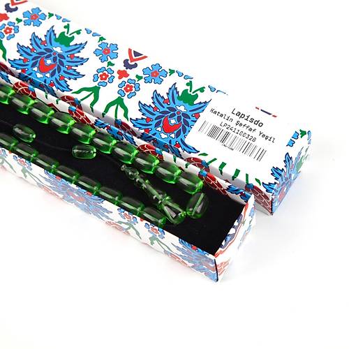 Katalin Kapsl Kesim 9x11 mm Tesbih - effaf Yeil