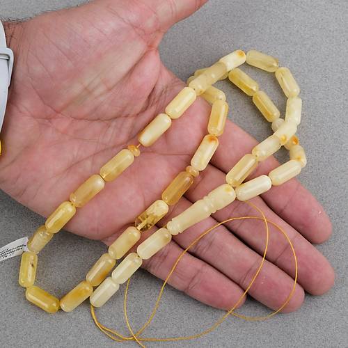 Kaya Damla Kehribar -Balt�k Arpa Kesim 7x16mm Tesbih