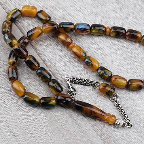 Arizona Katalin Alpaka P�sk�l Kaps�l Kesim 8x12mm Tesbih- Kahverengi