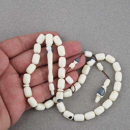 Bilardo Topu Obje Katalin Beyaz Kaps�l Kesim 8x11.5mm Tesbih