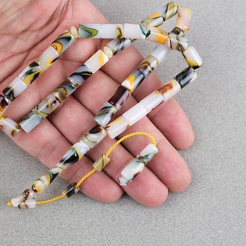 Arizona Katalin Sistemli  Kesme Kesim 7x11mm Tesbih - Sar� Beyaz