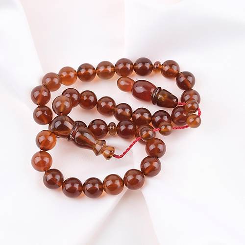 Sumatra Kaya Damla Kehribar Kre Kesim 16mm Tesbih