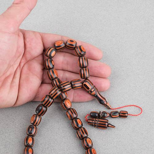 Kafur A�ac� Kaps�l Kesim 11x12mm Tesbih - Turuncu F�me