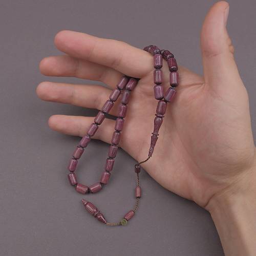 Mor G�l A�ac� Kaps�l Kesim 7x12mm Tesbih Mehmet Erbabacan �mzal�