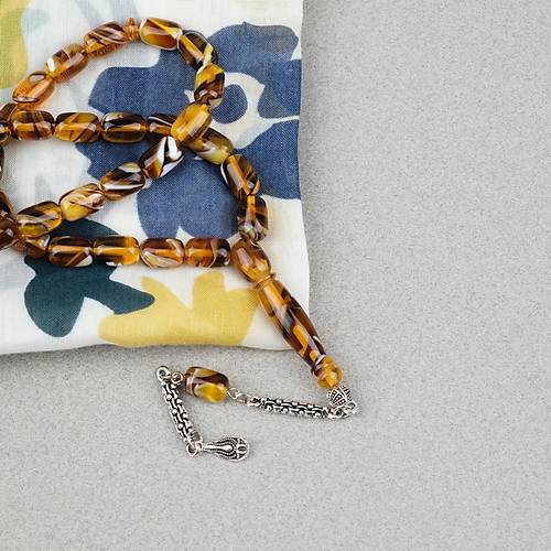 Arizona Katalin Alpaka P�sk�l Kaps�l Kesim 8x12mm Tesbih- Kahverengi Sar�