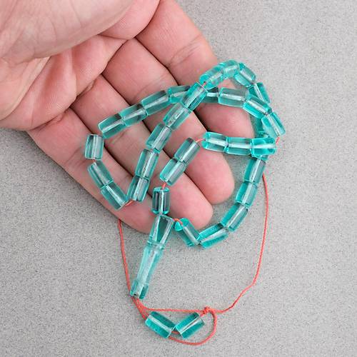 U�ak Cam� Kesme Kesim 7x10mm Tesbih P�sk�ls�z Su Ye�ili