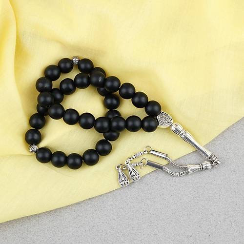 Oniks Ta�� K�re Kesim 10mm Tesbih Alpaka P�sk�ll�