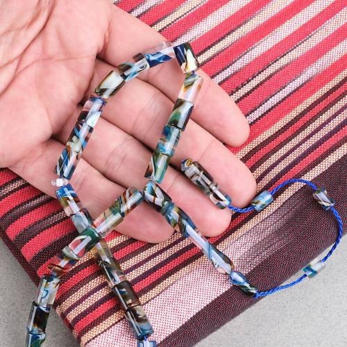 Arizona Katalin Sistemli Kesme Kesim 7x11mm Tesbih - Mavi Siyah