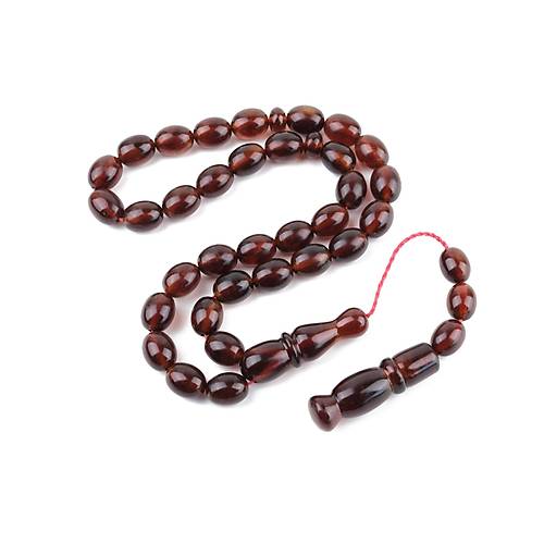 Sumatra Kaya Damla Kehribar Beyzi Kesim 11x14mm Tesbih