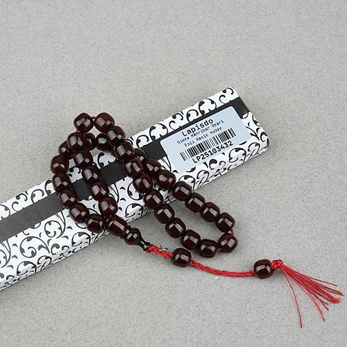 Omari S�kma Kehribar F��� Kesim Oturtma �mameli Sistemli 9x9mm Tesbih