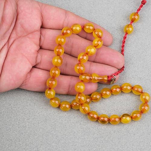 Omari S�kma Kehribar K�re Kesim Oturtma �mameli Sistemli 9mm Tesbih