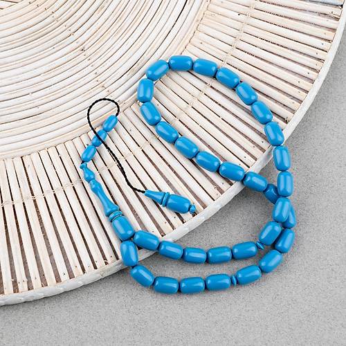 Eski Bowling Topu Obje Kaps�l Kesim 7x11mm Tebih -Mavi