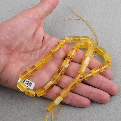 Kaya Damla Kehribar -Balt�k Kaps�l  Kesim 8.5x12mm Tesbih